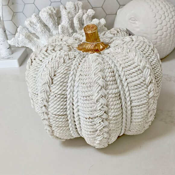 NEW! SHABBY Sweater CHIC RESIN PUMPKIN DECOR - Picture 2 of 3